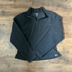 Woolrich Women’s Quarter-Zip Pullover Fleece L Onyx Gray Cozy Warm